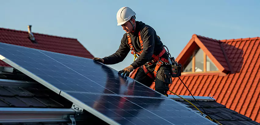Solar Panels on Steel Roof Installation in Carol Stream